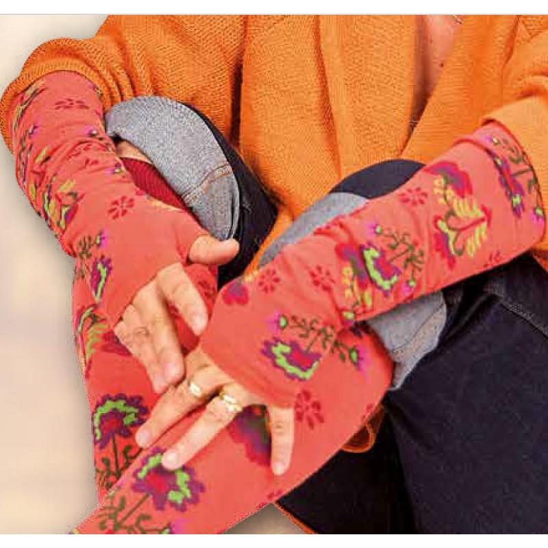 Mitaines Manchons coton fleurs  patchwork Cronert