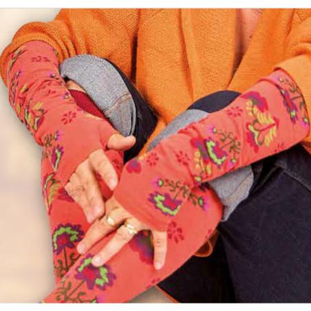 Mitaines-et chaussettes-cronert-fleurs
