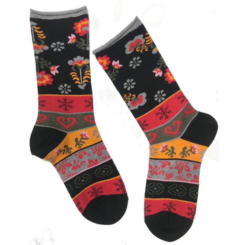 Chaussettes Sans élastique Fleurs Cronert
