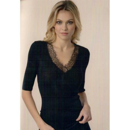 Chemise-manches-courtes-Moretta-5338-Noir
