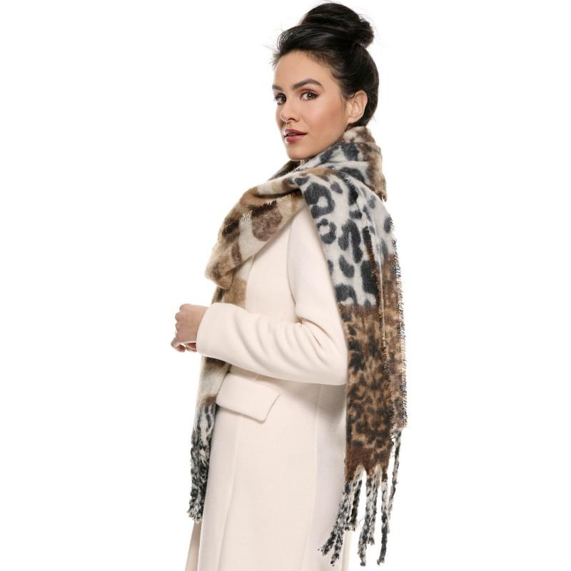 Echarpe polaire Fauve Patchwork