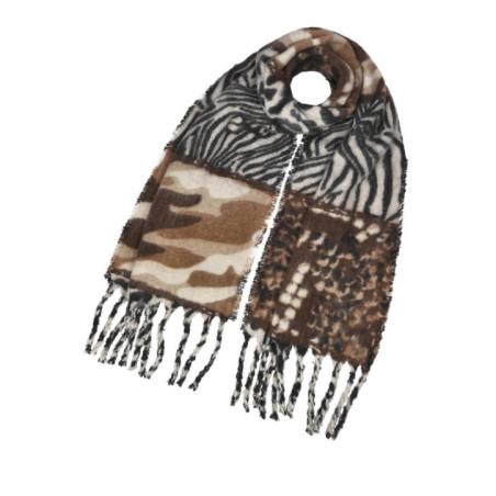 Echarpe polaire Fauve Patchwork