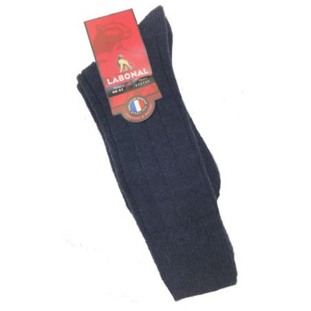 Chaussettes-hiver-laine-Alpaga-Labonal-laine-épaisse-marine