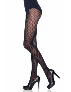 Collant Opaque à losanges ajourés marine 2