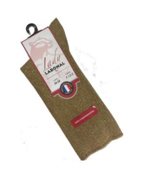  Chaussettes-Non-comprimantes-coton-OR-doré-lurex-Labonal