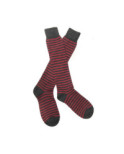 Mi bas San Giacomo Multi rayures Rouge laine et cachemire