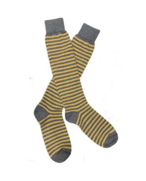 Mi-bas-San-giacomo-laine-et-cachemire-rayures-bicolore-homme-moutarde