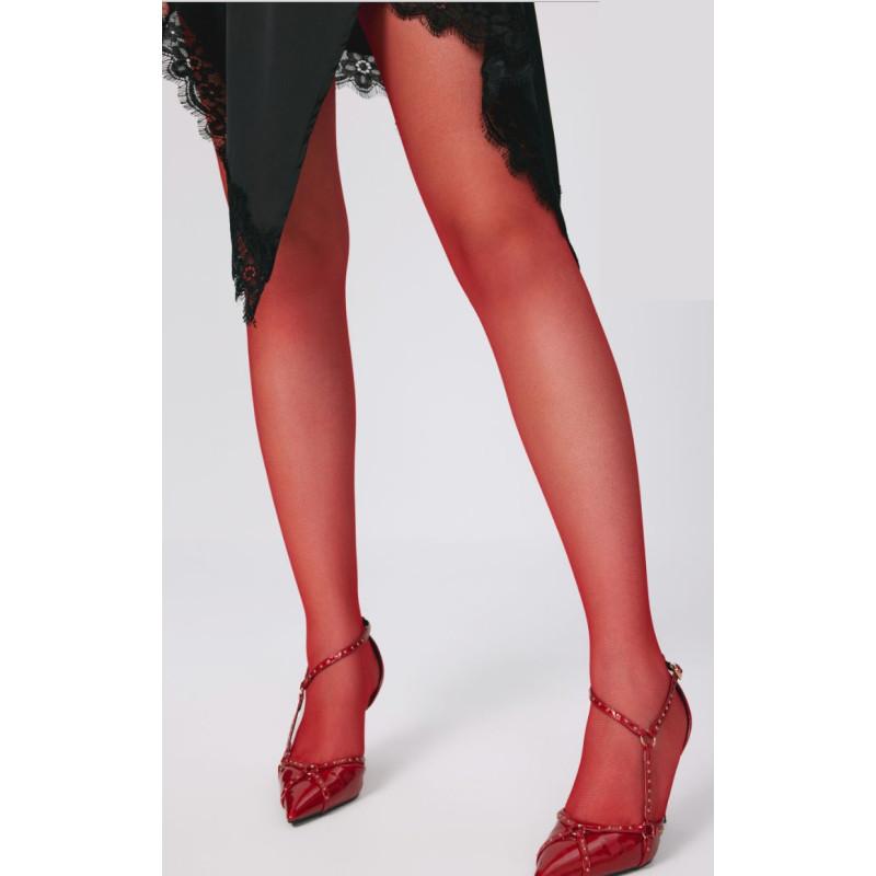 Collant Fin Girardi Brigitte uni rouge