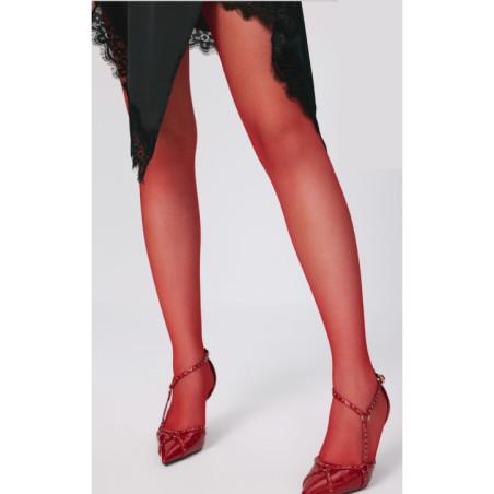 Collant-uni-voile-lycra-Brigitte-Girardi-15-den-sans-Démarcation-ROUGE