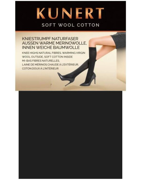 Mi bas Kunert Laine et coton antracithe
