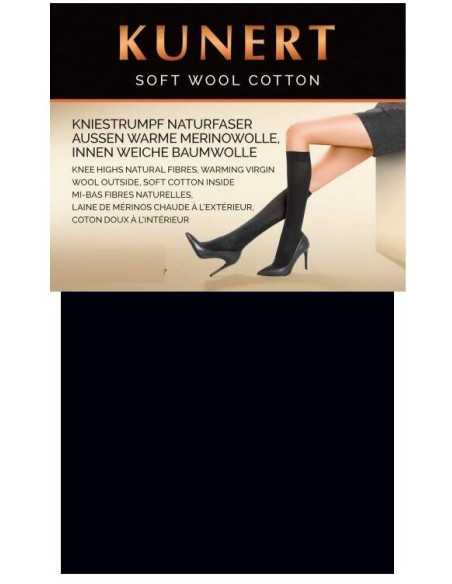 Mi bas Kunert Laine et coton marine