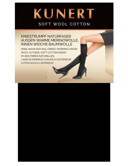 Mi bas Kunert Laine et coton noir
