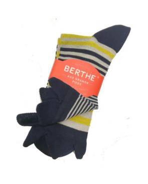 Chaussettes Berthe aux grands Pieds Rayures asymétriques acide