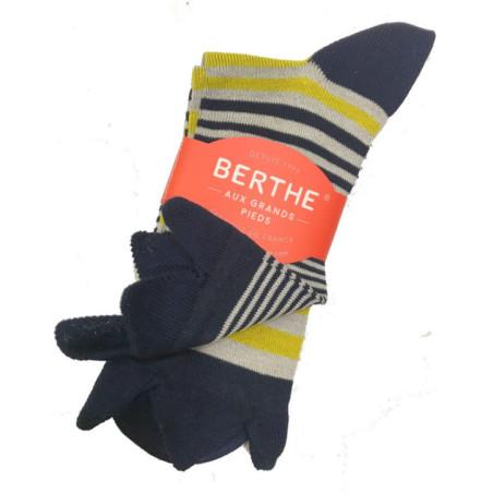 Chaussettes Berthe aux grands Pieds Rayures asymétriques acide