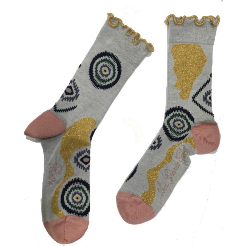 Chaussettes Berthe aux grands Pieds Cocarde Cyclopes dorées