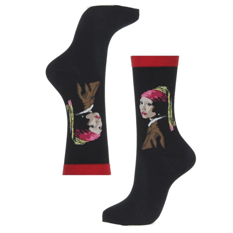 Chaussettes Tableau La fille à la perle Johannes Vermeer art socks
