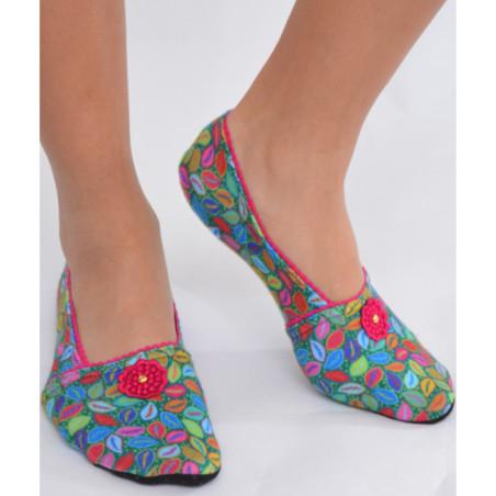 Chaussons-polaire-imprimé-les-petits-caprices-cafiosa-pink-profil