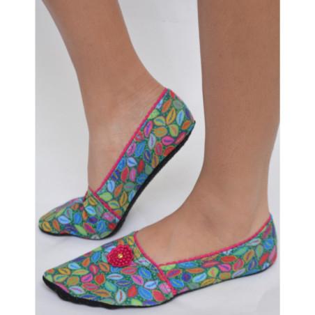 Chaussons tissu de voyage Les Petits Caprices Cafiosa vif