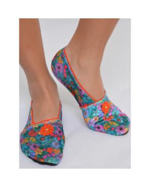 Chaussons-velours-imprimé-les-petits-caprices-Annabella-Orange-avant
