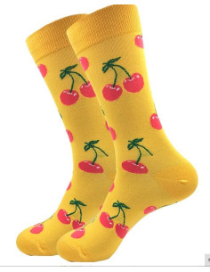 Chaussettes Cerises Psychédéliques jaunes