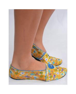 Chaussons de voyage Velours Les Petits Caprices Follies bleu