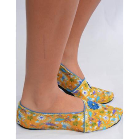 Chaussons de voyage Velours Les Petits Caprices Follies bleu