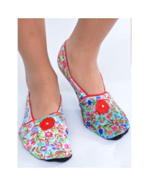 Chaussons-velours-imprimé-les-petits-caprices-happy-flow-rouge