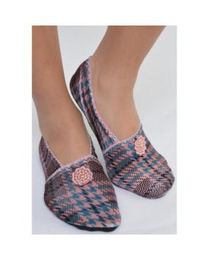 Chaussons velours Les petits Caprices carreaux chics