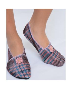 Chaussons velours Les petits Caprices carreaux chics