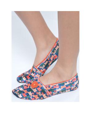 Chausson-velours-imprimé-les-petits-caprices-minou-orange-profil