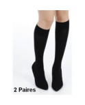 Lot de 2 paires Mi bas Lycra Opaque Microfibre 60