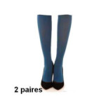 Lot de 2 paires Mi bas Lycra Opaque Microfibre 60