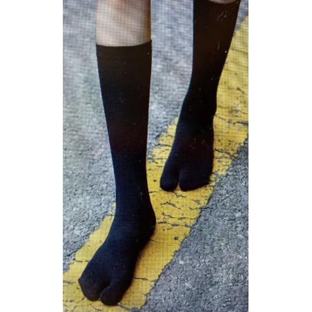 Mi-bas-coton-coton-noir-Tabis-de-pieds