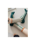 Chaussettes Tabis Transparente Rayures et Pois Verts
