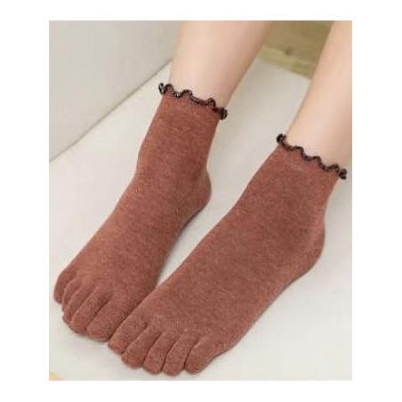 chaussette-5-doigts-LEs-petits-caprices-coton-sans-compression-rouile