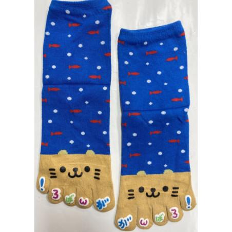 Chaussettes 5 Doigts Chats et petits Poissons