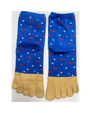  chausettes-coton-les-petits-caprices-5-doigts-de-pieds-bleu-petits-poissons-rouges-détail-talon