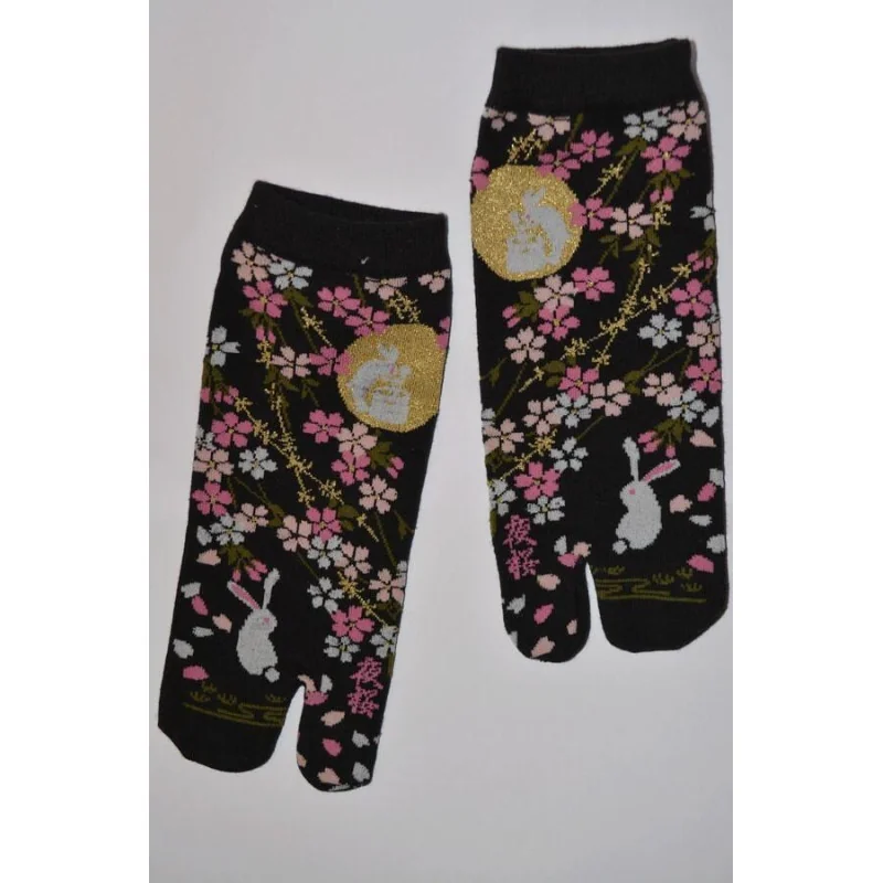 Chaussettes Japonaises Lapin fleuris