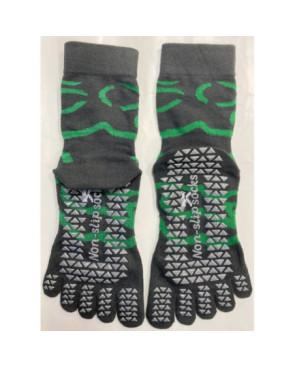 Chaussettes-coto-5-Doigts-Yoga-Pilates-Anti-dérapantes-tribale-vertes-dos