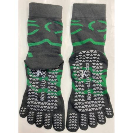 Chaussettes-coto-5-Doigts-Yoga-Pilates-Anti-dérapantes-tribale-vertes-dos