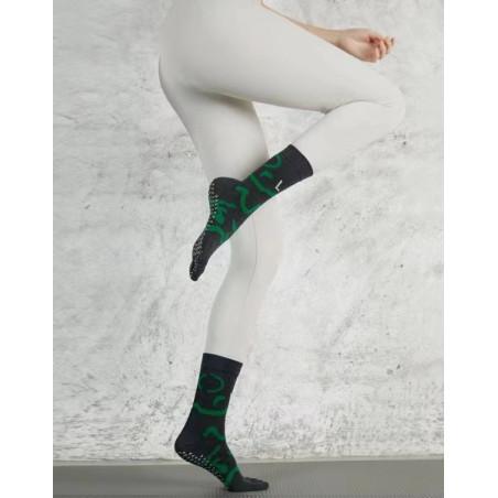 Chaussettes 5 Doigts Yoga Tropicale Tribale anti glisse