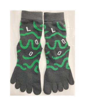  Chaussettes-coto-5-Doigts-Yoga-Pilates-Anti-dérapantes-tribale-vertes-avant
