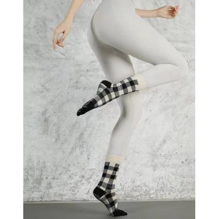 Chaussettes 5 Doigts Yoga à carreaux anti glisse