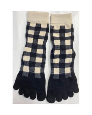  Chaussettes-coton-5-Doigts-Yoga-Pilates-Anti-dérapantes-carreaux-face