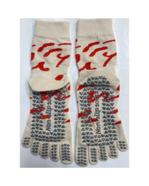 Chaussettes-coton-5-Doigts-Yoga-Pilates-Anti-dérapantes-signatures