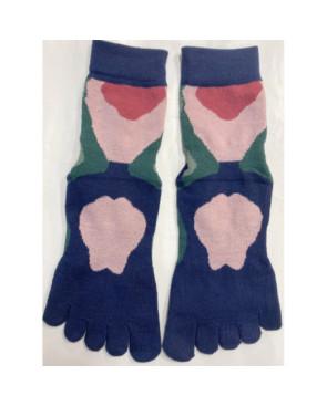 Chaussettes-coton-5-Doigts-Yoga-Pilates-Anti-dérapantes-en-fleurs
