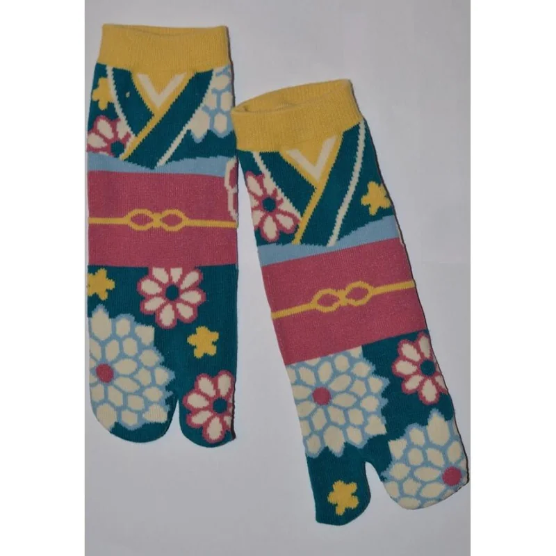 Chaussettes Tabis Japonaises Kimono fleuri
