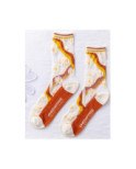 chaussettes Crystal Bordeaux fleuries