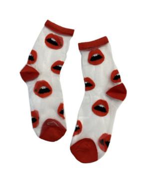 Chaussettes Les Petits Caprices bisoux rouges