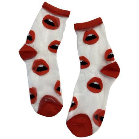 Chaussettes Crystal Bisous rouges